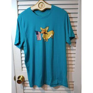 Corgi dog with flag shirt